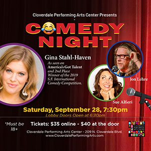 Comedy at Cloverdale Performing Arts Center