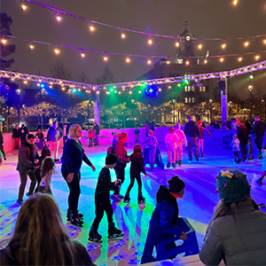 Winter Lights skating in downtown Santa Rosa